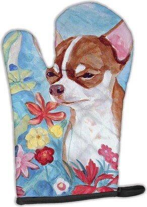 Chihuahua in flowers Oven Mitt