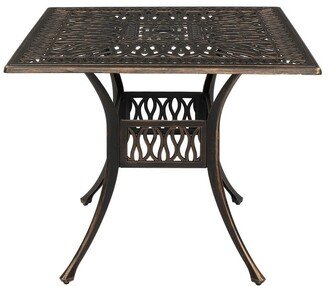 fastbuy 35 in. Outdoor Patio Square Cast Aluminum Table