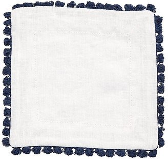 Crochet Edge Cocktail Napkins - Set of 6 Indigo