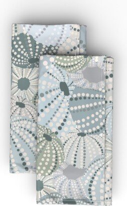 Cloth Napkins: Sea Urchin Shells - Neutral Cloth Napkin, Longleaf Sateen Grand, Blue