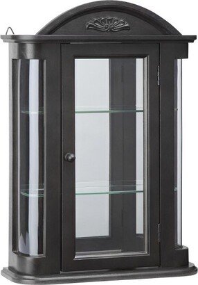 Rosedale Hardwood Wall Curio Cabinet: Ebony Black Finish