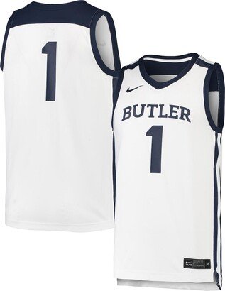 Men's #1 White Butler Bulldogs Team Replica Basketball Jersey