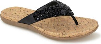 Women's Glamathon Flat Sandals - Black/Natural