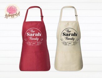 Personalized Family Apron For Womens Apron, One Sweet Chef Custom Aprons Women With Pockets Hostess Gift Ideas Baking Gifts