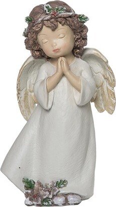 Resin 7.68 in. Green Christmas Kid Angel Figurine