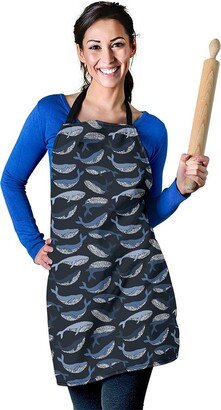 Whale Pattern Apron - Printed Print Custom With Name/Monogram Perfect Gift For Lover