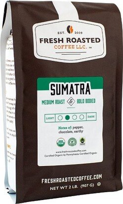 Fresh Roasted Coffee, Organic Sumatran Coffee, Medium Roast Whole Bean - 2lb