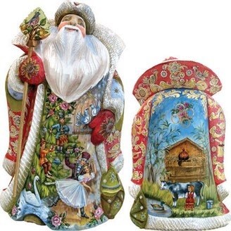 G.DeBrekht Woodcarved and Hand Painted 12 Days of Christmas Santa Figurine