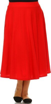 Women's Plus Size Tasmin Flare Midi Skirts Red 2X