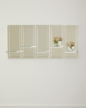 Horizontal Mirrored Wall Shelves