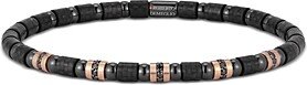 Men's Black Diamond Stretch Bracelet in 18K Rose Gold & Black Ceramic Carbon