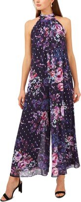 Womens Floral Print Halter Jumpsuit