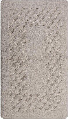 Knightsbridge Diagonal Racetrack 100% Cotton Reversible Bath Rug 24 X 40 Ivory