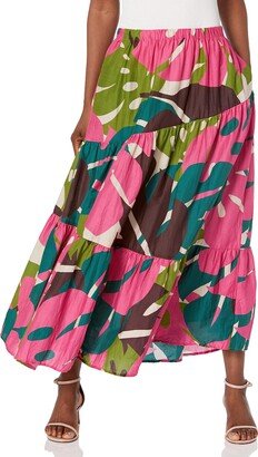 Women's Lydia Printed Silk Cotton Voile Skirt-AB