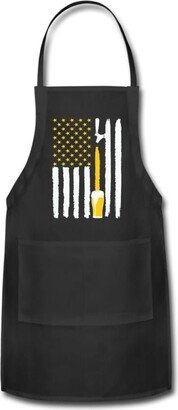 American Flag Craft Beer Tap Adjustable Apron With Pocket Birthday Christmas Father Day Gift Men Dad Patriotic USA 4Th Of July Bar Bartender