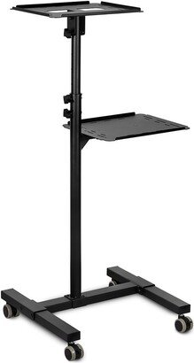 Mount-It! Mobile Projector Stand, Rolling Height Adjustable Laptop and Projector Presentation Cart and Trolley, Black