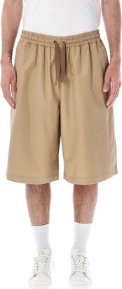 Drawstring Knee-Length Shorts-AB