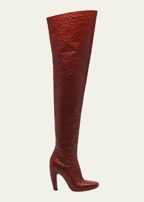 Canalazzo Embossed Leather Over-The-Knee Boots-AA