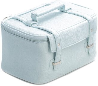 Light Blue Leatherette Travel Makeup Case-AA