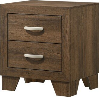 Calnod Natural Wood Nightstand with 2 Drawers, Transitional Style, Suitable for Bedrooms