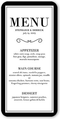 Wedding Menu Cards: Never Ending Devotion Wedding Menu, Black, 4X8 Flat Menu, Matte, Signature Smooth Cardstock, Rounded