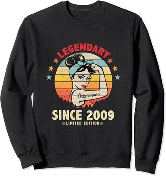 LUCKYSTAR EXPRESS 15th Birthday Women Men Legendary Since 2009 15 Year Old Sweatshirt