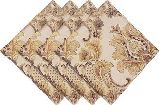 Beige Opulent Napkins - Damask Cloth For Table Decoration- Set Of 4