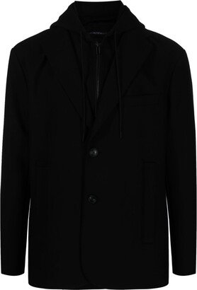 Single-Breasted Hooded Blazer