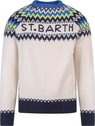 Long Sleeved Logo Intarsia Knit Jumper