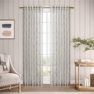 Sheer Leaf Rod Pocket With Back Tab Curtain Panel 52W x 84L