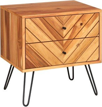 Alexandria 2 Drawer Nightstand Oak - Lifestorey