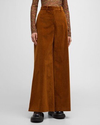 Corduroy Flare Wide-Leg Pants