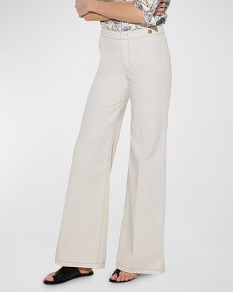 CALLAS Milano Jane Wide-Leg Topstitch Trousers