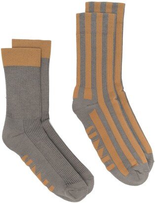 Two-Pack Logo Intarsia Socks