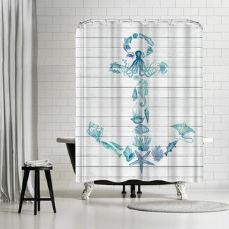 71 x 74 Shower Curtain, Anchor On Wood by Samantha Ranlet