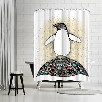 71 x 74 Shower Curtain, Penguin by Patricia Pino