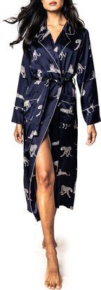 Panthre de Nuit Piped Silk Robe