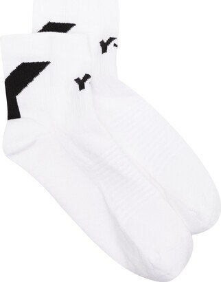 Intarsia-Knit Logo Socks-AC