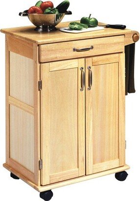 Small General Line Kitchen Cart with Natural Top Brown - Homestyles