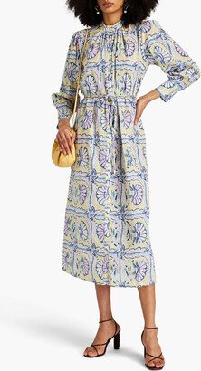 Hupa printed cotton-voile midi shirt dress