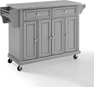 Solid Granite Top Kitchen Cart/Island Vintage Gray