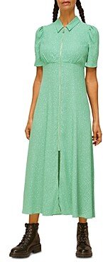 Scatter Bloom Zip Front Midi Dress