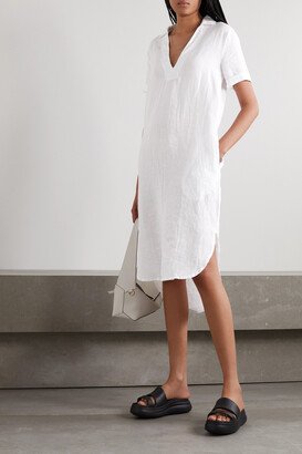 Linen Midi Dress - White