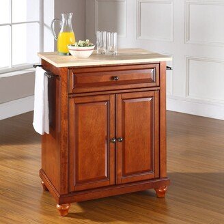 Crosley Furniture Cambridge Natural Wood Top Portable Kitchen Island in Classic Cherry Finish - N/A