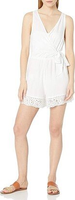 Women's Standard Surplice Romper Swimsuit Cover Up (White) Women's Swimwear Sets