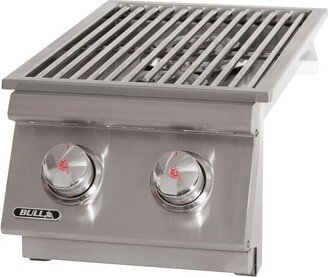 22,000 BTUs Slide In Stainless Steel Double Side Burner with Removable Stainless Steel Cover and Brass Burners