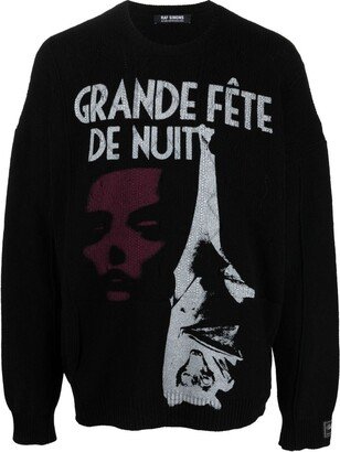 Grand Fete graphic print merino wool jumper