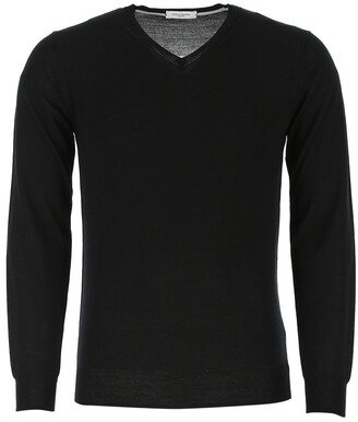 V-Neck Long-Sleeved Sweater-AB