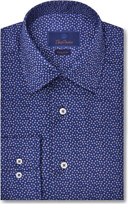 Regular Fit Tossed Square Print Cotton Dress Shirt