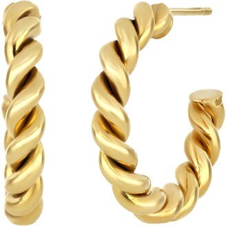 Mykonos 14K Gold Rope Hoop Earring